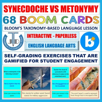 Preview of SYNECDOCHE VS METONYMY - FIGURATIVE LANGUAGE: 68 BOOM CARDS