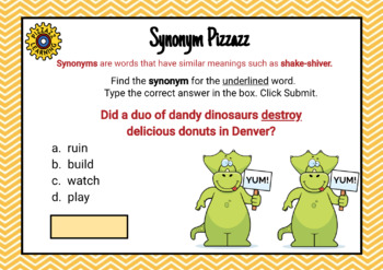 VOCABULARY • SYNONYMS • FIND THE IMPOSTER • BOOM CARDS by Pizzazz Learning