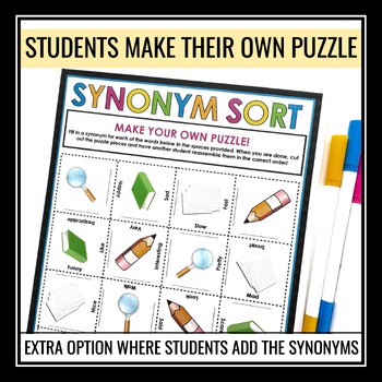 SYNONYM WORD CHOICE ACTIVITY PUZZLE by Presto Plans TPT