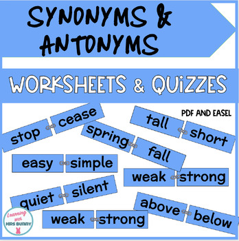 Preview of SYNONYMS & ANTONYMS | Activities and Quiz Vocabulary Strategies