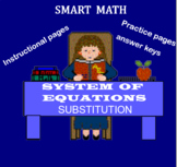 SYSTEM OF EQUATIONS, SUBSTITUTION, PDF'S, worksheets, printable