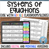 SYSTEMS OF EQUATIONS MATCHING DIGITAL and PRINTABLE