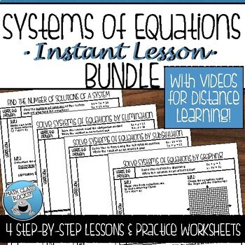 Preview of SYSTEMS OF EQUATIONS GUIDED NOTES AND PRACTICE BUNDLE