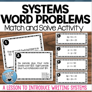 Preview of SYSTEMS OF EQUATIONS WORD PROBLEMS