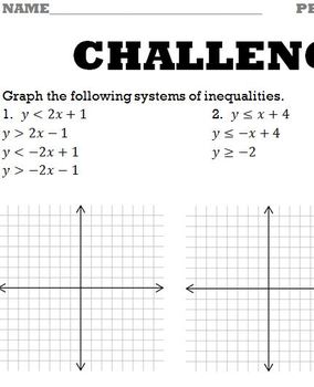 SYSTEMS OF INEQUALITIES GRAPHING WORKSHEET by Bill Bihn | TpT
