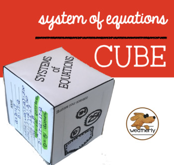 Preview of SYSTEMS of EQUATIONS - CUBE activity