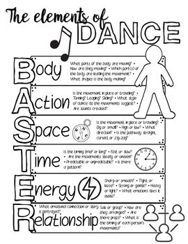 Dance Worksheet So You Think You Can Dance Elements Of Dance Doodle Note
