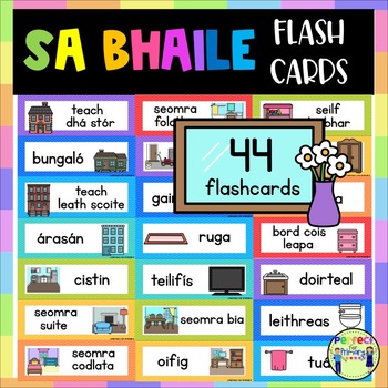 Preview of Sa Bhaile Flashcards with pictures - Gaeilge