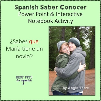 Preview of Saber vs Conocer Spanish PowerPoint and Interactive Notebook Activities