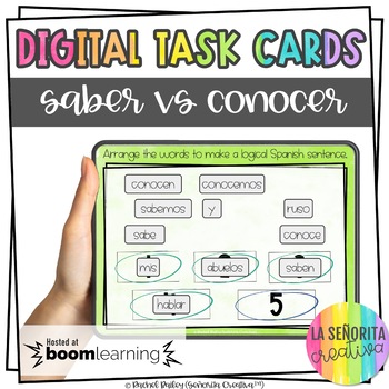 Preview of Saber and Conocer Digital Task Card Activity | BOOM Cards