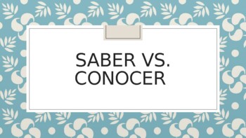 Preview of Saber vs Conocer PPT (realidades 2 1b)