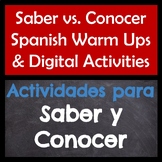 Saber vs Conocer Spanish Warm Ups and Digital Activities