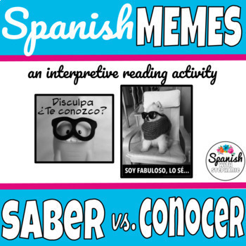 Preview of Saber vs conocer Spanish memes activity and saber y conocer