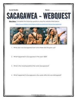 Preview of Sacagawea - Webquest with Key