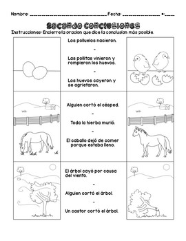 Sacar Conclusiones Worksheets Teaching Resources Tpt