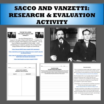 Preview of Sacco and Vanzetti research and evaluation