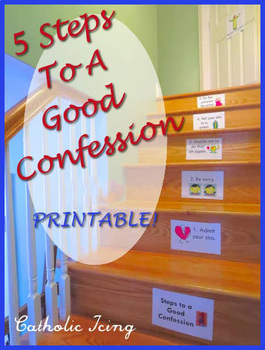 Five Steps to a Good Confession Printable Set by Catholic Icing Printables