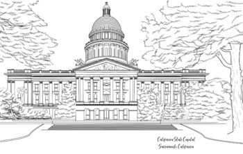 Preview of Sacramento State Capital Coloring Page