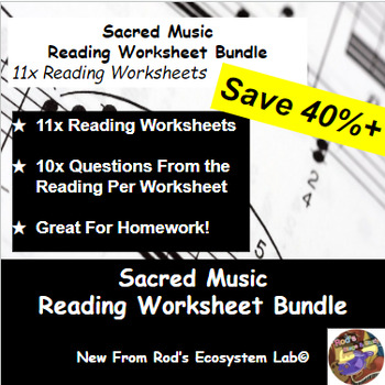 Preview of Sacred Music Chapter Reading Worksheet Bundle **Editable**