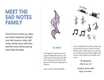 Preview of Sad Notes Music Teaching Aids for Rhythm & Accidentals