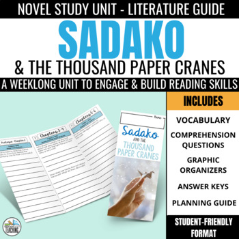 Preview of Sadako & the Thousand Paper Cranes Novel Study Unit
