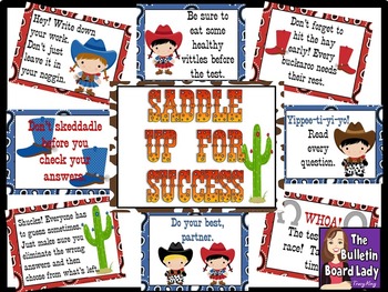 Preview of Saddle Up for Success Test Taking Skills Bulletin Board Kit for Test Prep