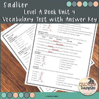 Sadlier Vocabulary Workshop Level A -- Unit 10 Powerpoint by Laur's ELA  Store