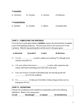 vocabulary workshop unit 8 quiz 8 B Level Vocabulary by Oxford Workshop Sadlier unit