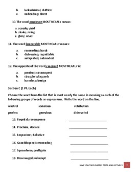 Vocabulary Workshop - Level A - Unit 10 - Definitions - Synonyms- Antonyms  Flashcards