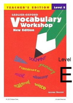 Preview of Sadlier-Oxford Vocabulary Workshop Level E tests