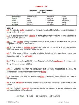 Sadlier-Oxford Vocabulary Workshop Level E tests by Feltopia Press