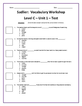 wokabulary test unit 2 lesson 7 grade4 assignment
