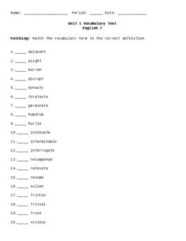 Preview of Sadlier Vocabulary Workshop Level B Units 1 - 15