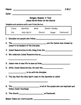 Preview of Sadlier We Believe Grade 2 Chapter Assessments (Editable)