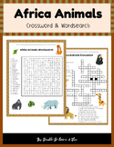 Safari Africa Animals Crossword&Wordsearch|Morning Work|K-
