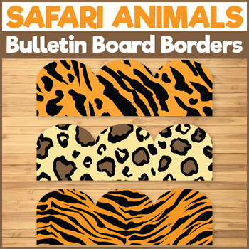Preview of Safari Animal Bulletin Board Borders & Banners Jungle Classroom Decor