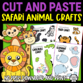 Safari Animal Cut and Paste Craft Template Bundle
