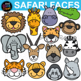 Safari Animal Faces and Heads Clipart bundle