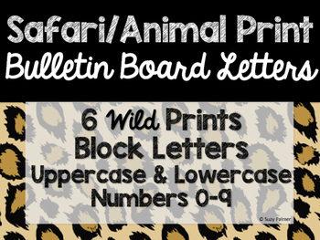 Preview of Safari / Animal Print Classroom Theme Decor: Bulletin Board Block Letters