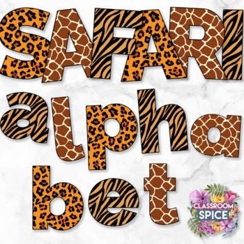 Safari Animal Print Letter Clip Art Alphabet Numbers Symbols