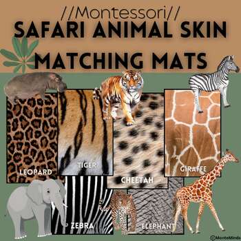 Preview of Safari Animal Skin Matching Mats//Montessori//