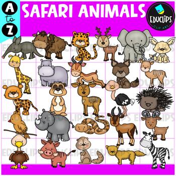 Preview of Safari Animals A to Z | Alphabet Clip Art Set {Educlips Clipart}
