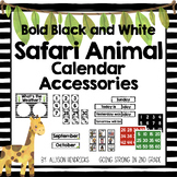 Safari Animals Calendar Accessories Decor - Bold Black/Whi