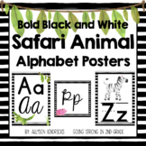 Safari Animals Classroom Alphabet Posters Decor - Bold Bla