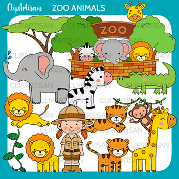 Preview of Safari Zoo Animals Clip Art, African Animals
