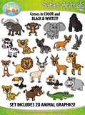 Safari Animals Clipart {Zip-A-Dee-Doo-Dah Designs}