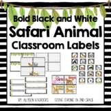 Safari Animals Decor Editable Classroom Labels  - Bold Bla