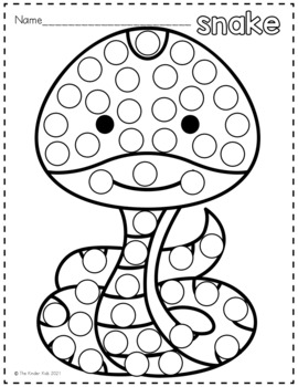 Preview of Safari Animals Dot Markers Coloring Pages