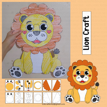 Preview of Safari Animals Lion Craft Zoo Bulletin Board Jungle Activities Coloring Pages