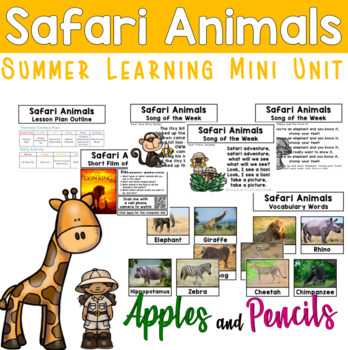 Preview of Safari Animals - Summer Learning Mini Unit